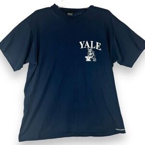 Vintage 90s Yale University T-Shirt Size XL Single Stitch Ivy League USA Bulldog